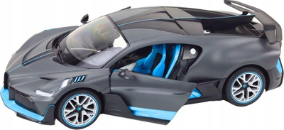 Makina me telekomandë Bugatti Divo LeanToys, shkallë 1:14, dyer që hapen, gri me blu