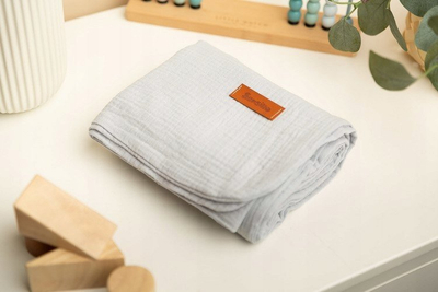 Batanie për bebe Sensillo Silver Plaid, 75x100 cm, pambuk 100%, gri