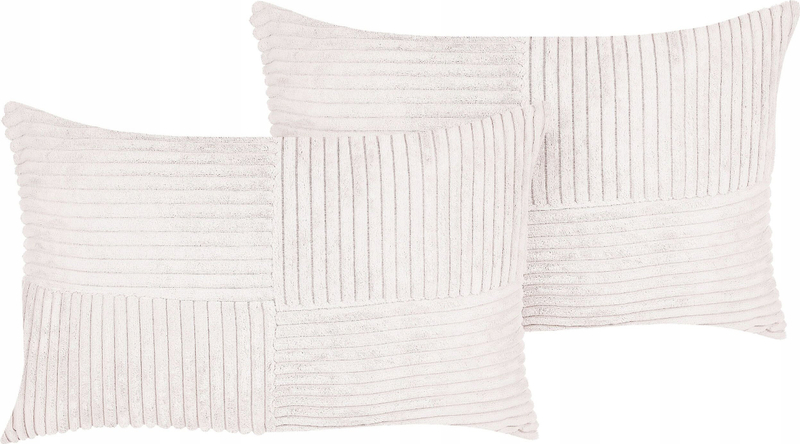 Set jastëkësh dekorativë MILLET, korduroy, 30 x 50 cm, e bardhë