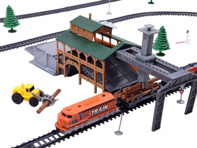 Set tren lodër RC0507, tren mallrash me pult, me shina dhe stacion, shumëngjyrësh
