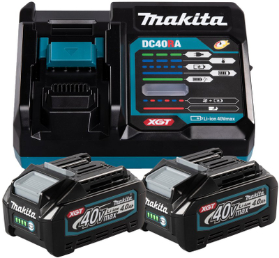 Set baterish Makita 191L77-9, 2x BL4040 40V 4.0Ah, me karikues DC40RA