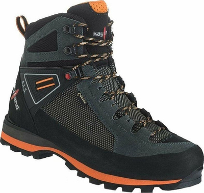 Këpucë mali për burra Kayland Cross Mountain GTX, Gore Tex, shollë Vibram, gri me portokalli