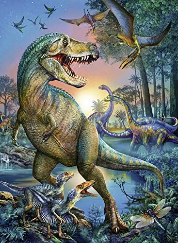 Puzzle për fëmijë Ravensburger Primal Giant, 150 pjesë XXL, dinosaurë, shumëngjyrësh