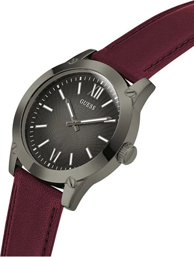 Orë dore për meshkuj Guess Crescent GW0628G4, e kuqe
