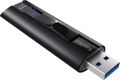 USB SanDisk Extreme Pro, 256GB, USB 3.2, e zezë