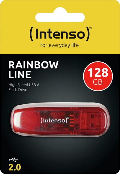 УСБ Интенсо Ребоул Лајн, 128GB, USB 2.0, црвена