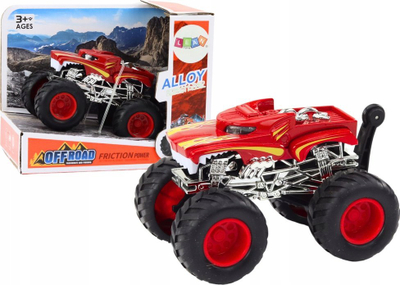Makinë lodër off-road Lean Toys Alloy, rrota të mëdha gome, me fërkim, e kuqe