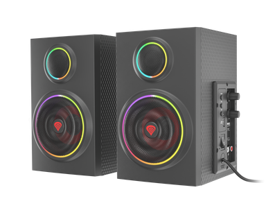 Altoparlantë PC Genesis HELIUM 300BT ARGB, 24W RMS, Bluetooth, të zinj