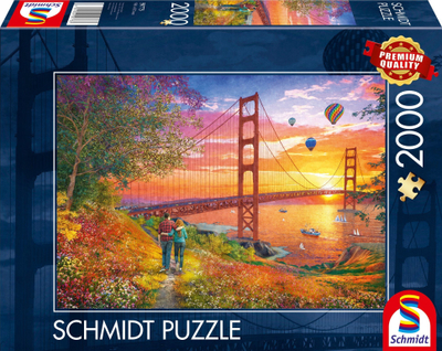 Puzzle Schmidt Walking to the Golden Gate Bridge, 2000 copa, Premium Quality, shumëngjyrësh