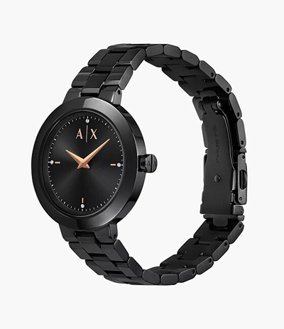 Orë dore për femra Armani Exchange Jackie AX5173, e zezë