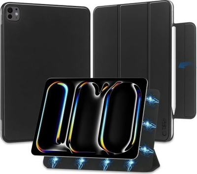 Kopertinë tablet Tech-Protect SmartCase Magnetic, për iPad Pro 13" 2024, me auto wake sleep, me vend për stylus, e zezë