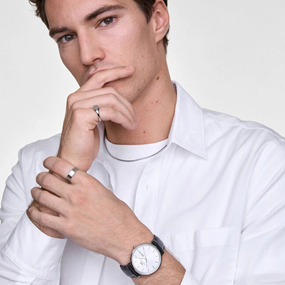Orë dore Daniel Wellington Classic Day Display Sheffield Silver DW00100832, unisex, e zezë