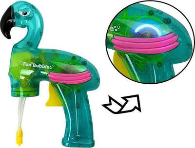 Pistole lodër Lean Sport Blue Flamingo, për flluska sapuni, me shishe lëngu, blu