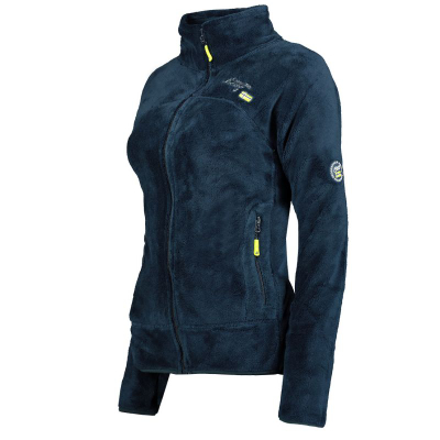 Bluzë me frizë për gra Geographical Norway Upaline, zinxhir i plotë, me xhepa, blu