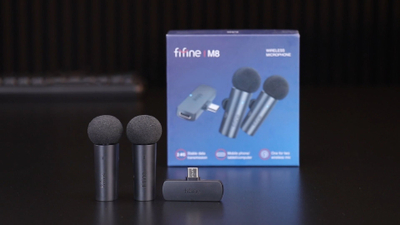 Mikrofon wireless Fifine M8, 2.4GHz, 2 mikrofona, për telefon e kamera