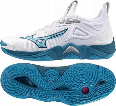 Atlete volejbolli Mizuno Wave Momentum 3 M V1GA231221, për meshkuj, e bardhë blu