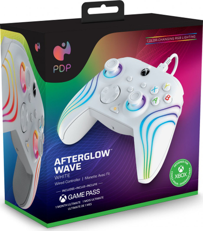 Контролер PDP XS Afterglow WAVE, жичен, бело