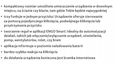 Buton smart ENGO Zigbee, 3 funksione, wireless, i bardhë