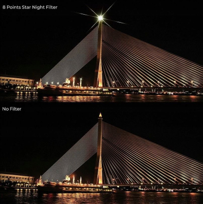 Filtër fotografik K&amp;F Concept Variable Star 4–8 72mm, xham optik 18 shtresa, i gjelbër