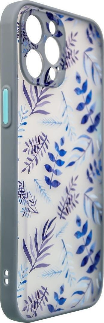 Mbulesë telefoni për iPhone 12 Pro, me lule, nga TPU, blu e errët