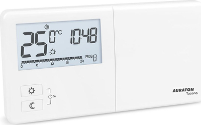 Termostat i përmur Auraton Tucana, programim javor, ekran LCD, i bardhë