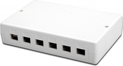 Patch panel Digitus DN-93705, 6 porta, 1U, i bardhë