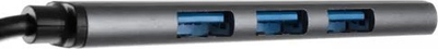 HUB USB Izoxis, 4 porta 3.0 2.0, trup alumini, gri
