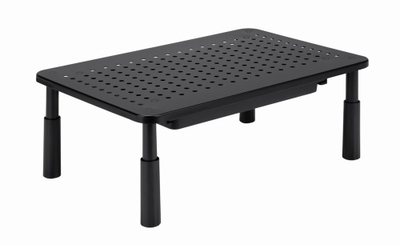 Bazament monitori Gembird Adjustable Monitor Stand With Drawer, i rregullueshëm, me sirtar, i zi