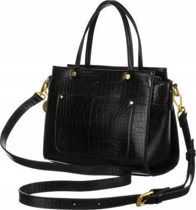 Çantë dore Lulu Castagnette Varadat, handbag, me lëkurë si krokodil, e zezë