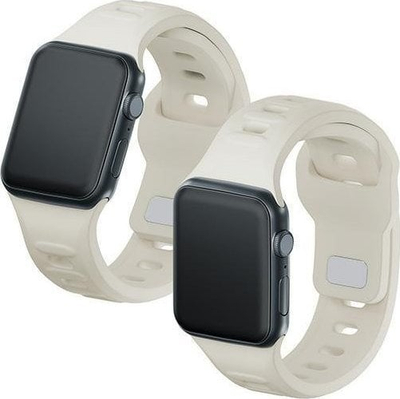 Rrip ore 3mk Silicone për Apple Watch, silikon, 42 45mm, bezhë