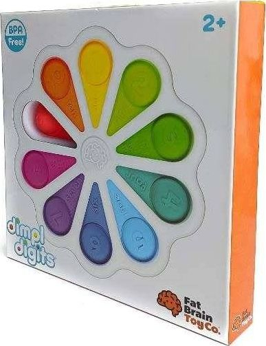Lodër edukative Fat Brain Toys Dimpl Digits, me shqisa, me numra 1‑10, shumëngjyrëshe