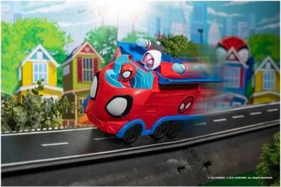 Lodër automjet Hasbro Marvel Spidey Web Spinning Hauler, 3 në 1, 20cm, i kuq blu