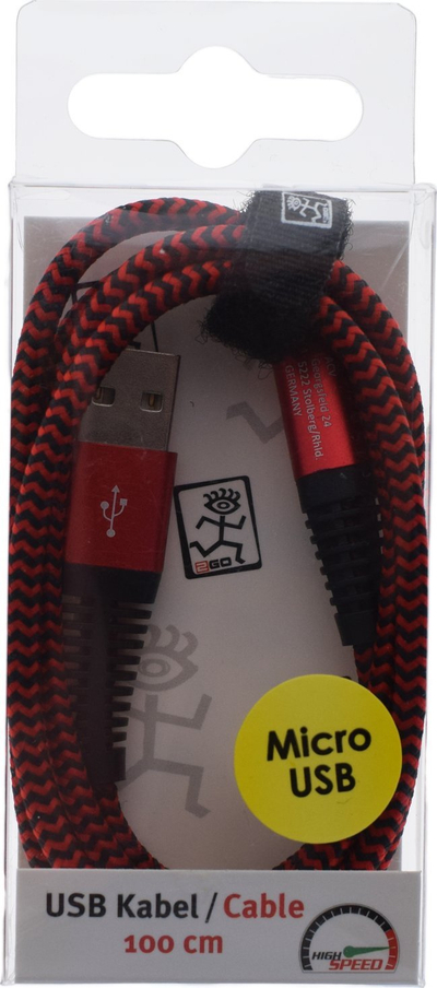 Kabllo USB Micro USB 2GO 795945, 1 m, e kuqe