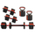 Set pesha EB Fit Dumbbells 4 në 1, 20 kg, rregullueshëm, i zi me të kuqe