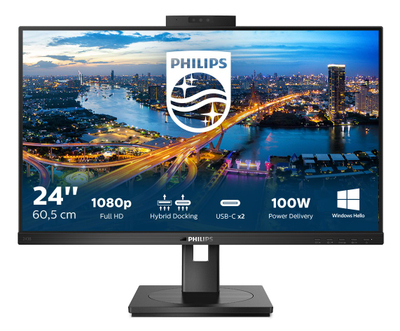 Монитор Philips 243B1JH/00, 23.8", Full HD, USB C, црн
