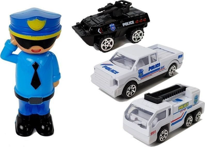 Makina policie LEANToys 2në1, 1:64, me drita