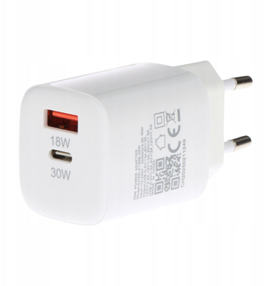 Karikues muri Delta Power CHAR X136B, 30W, USB A dhe USB C, i bardhë