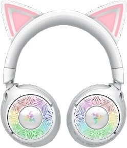 Kufje gaming Razer Kraken Kitty V3 Pro, wireless edhe me kabllo, me drita RGB, të bardha