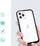 Maskë telefoni Hybrid Armor 3n1 për iPhone 11 Pro Max, xhel e tejdukshme, kornizë e zezë
