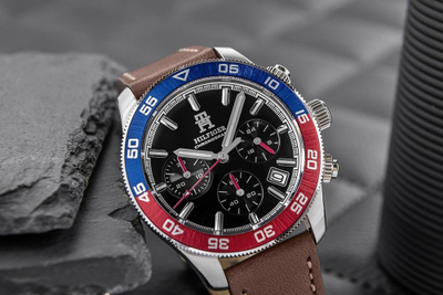 Orë dore Tommy Hilfiger TH85 Chronograph 1792166, kronograf, me rrip lëkure kafe
