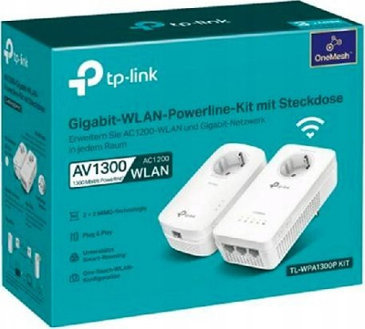 Powerline TP-Link TL-WPA1300P Kit, 1300 Mbps, prizë gjermane (DE), i bardhë