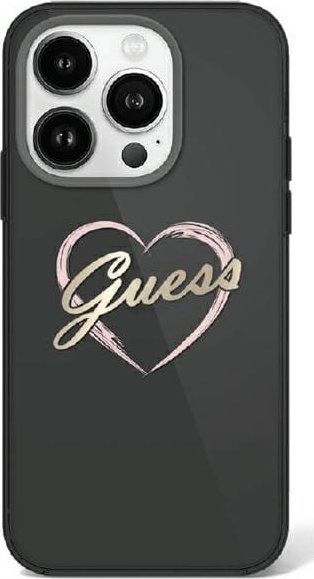 Kapak telefoni Guess IML Heart GUHCP16XHCHGSPK, për iPhone 16 Pro Max 6.9", i zi