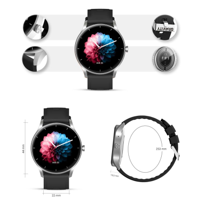 Smartwatch Gravity GT2 6, ekran 1.28", Bluetooth, i zi