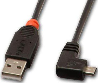 Kabllo Lindy, USB-A - microUSB, 0.5 m, e zezë