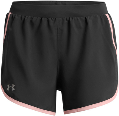 Кратки панталони за трчање Under Armour Fly By 2.0, за жени, црни со светло розова