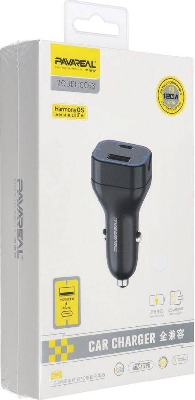 Ngarkues makine Pavareal PA-CC63, 20W PD, USB-C dhe USB-A, i bardhë