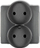 Двојна приклучница Карлик Деко Double Socket, 2x2P, во антрацит