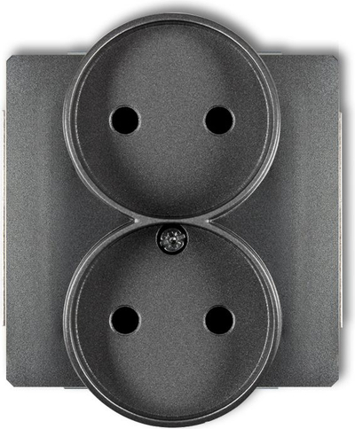 Двојна приклучница Карлик Деко Double Socket, 2x2P, во антрацит