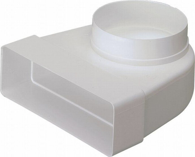 Kthesë ventilimi Domus Supertube 125, plastike, 102mm, e bardhë