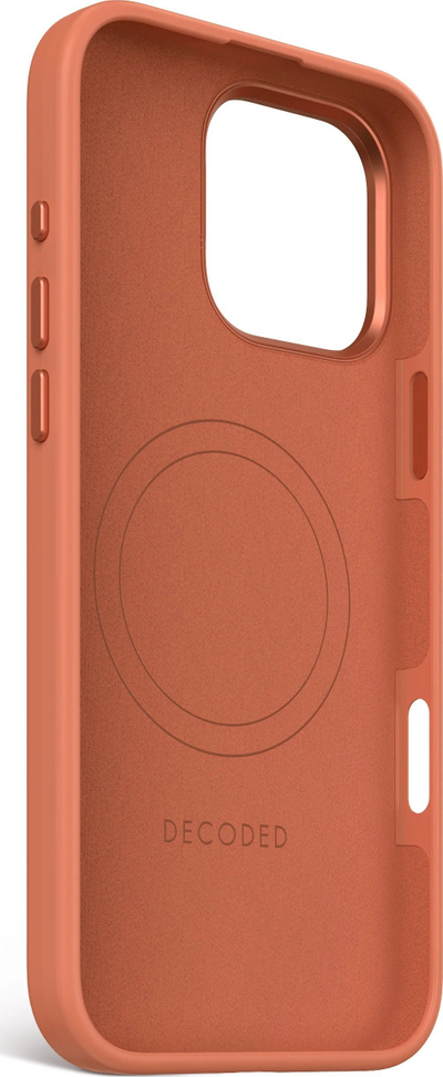 Mbrojtëse silikoni Decoded AntiMicrobial për iPhone 16 Pro Max, MagSafe, portokalli